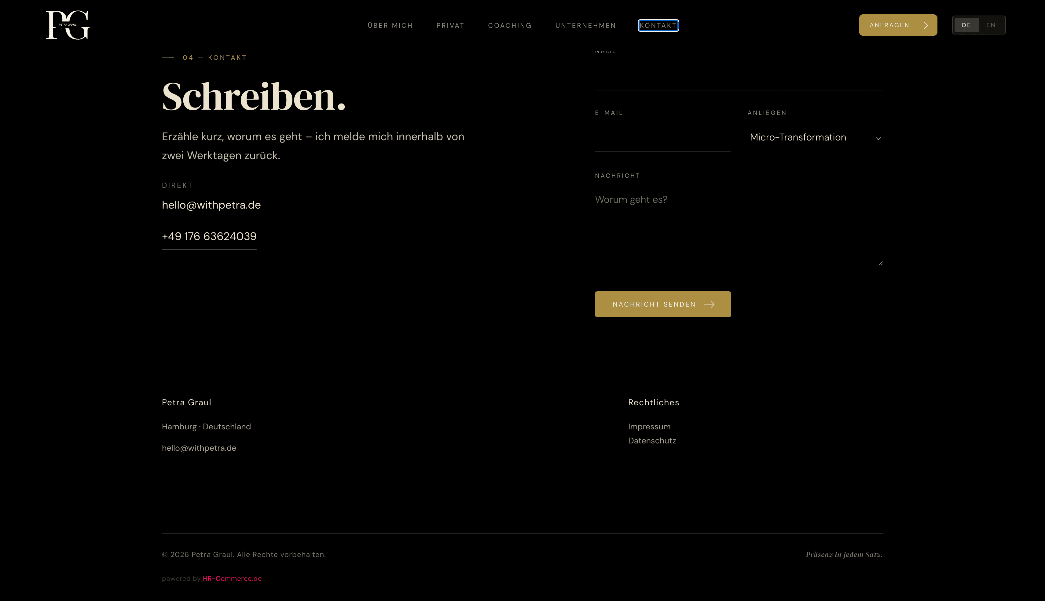 01 zuerst — Identität, dann Content, dann Reichweite.